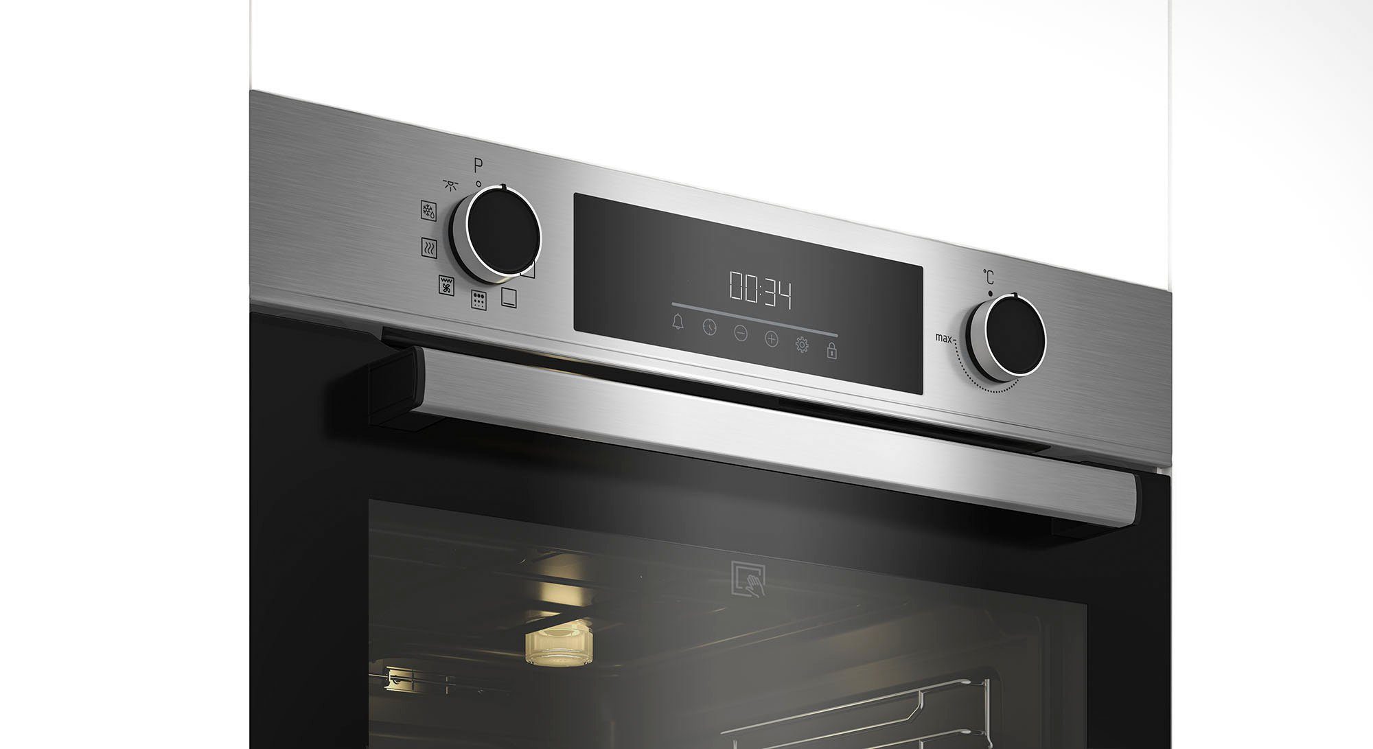 BEKO Einbaubackofen BBIE12300XFP, mit Teleskopauszug nachrüstbar, Pyrolyse-Selbstreinigung