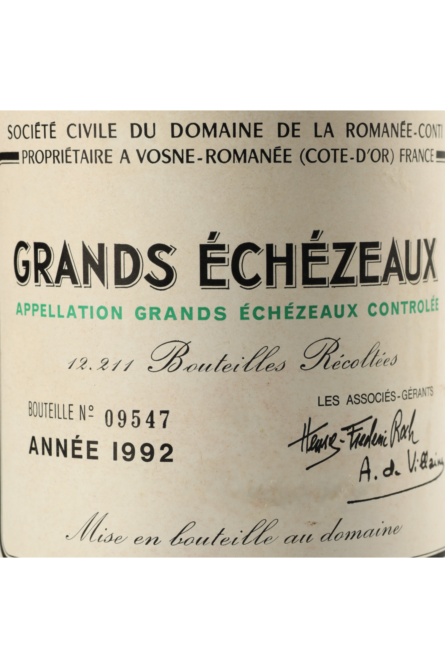 Vin 1992 DOMAINE DE LA ROMANEE CONTI 1992, Grands Echezeaux. Vin ancien - SoDivin