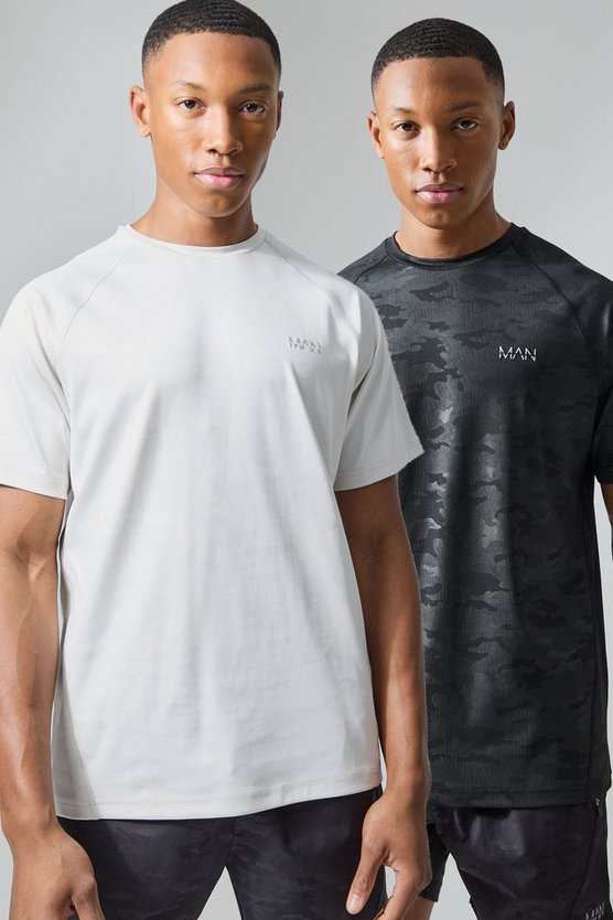 2er-Pack Man Active Camouflage Raglan T-Shirt