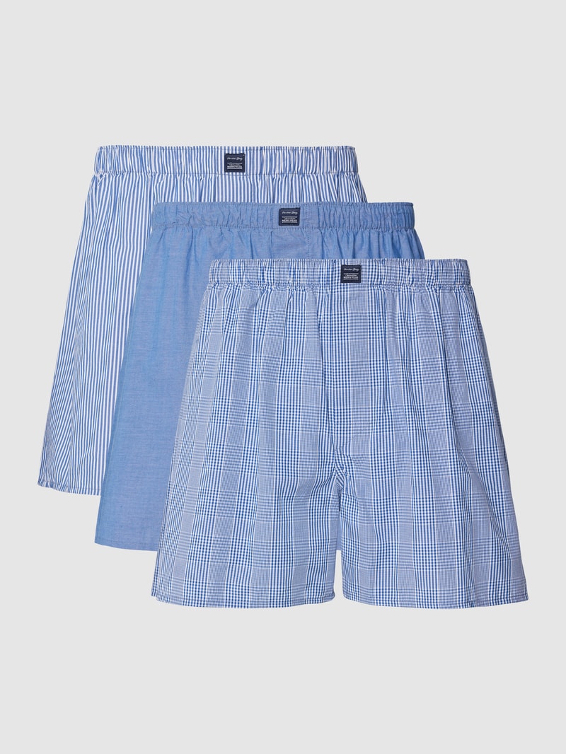 Boxershorts mit Label-Patch im 3er-Pack in royalblau