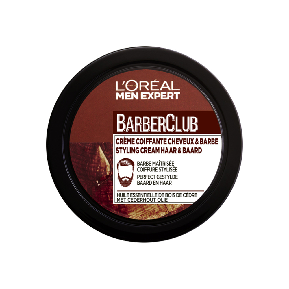 L'Oréal Paris Men Expert BarberClub Crème Coiffante Cheveux & Barbe Homme