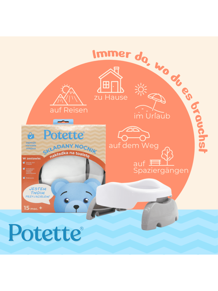 Potette Töpfchen 2in1: Toilettensitz & Potty zum Reisen 15M  in Grau günstig kaufen onesize