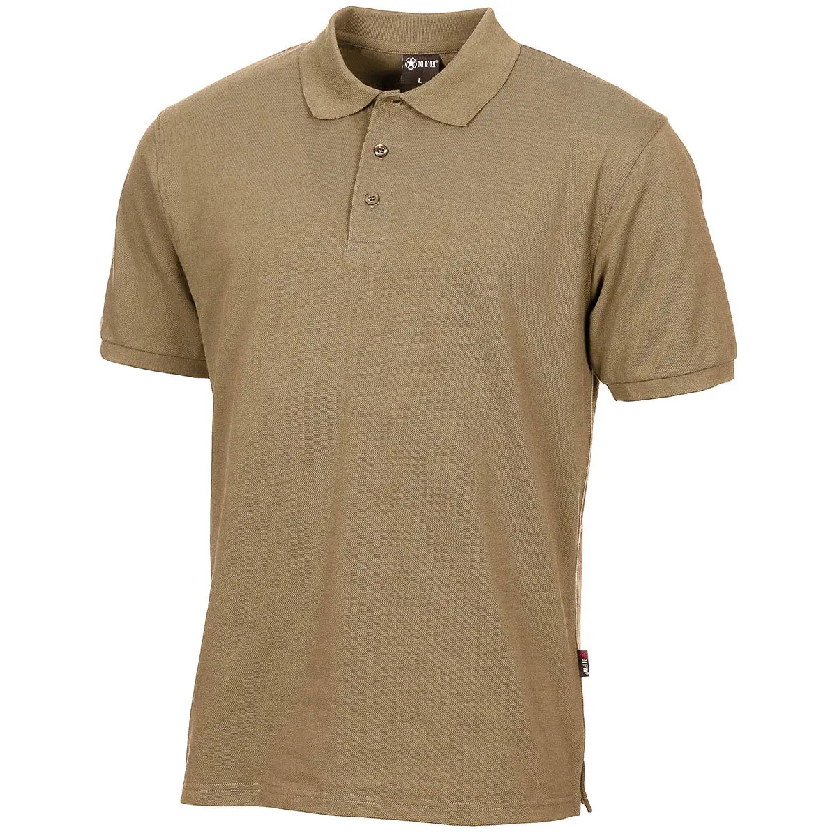 Poloshirt mit Knopfleiste coyote