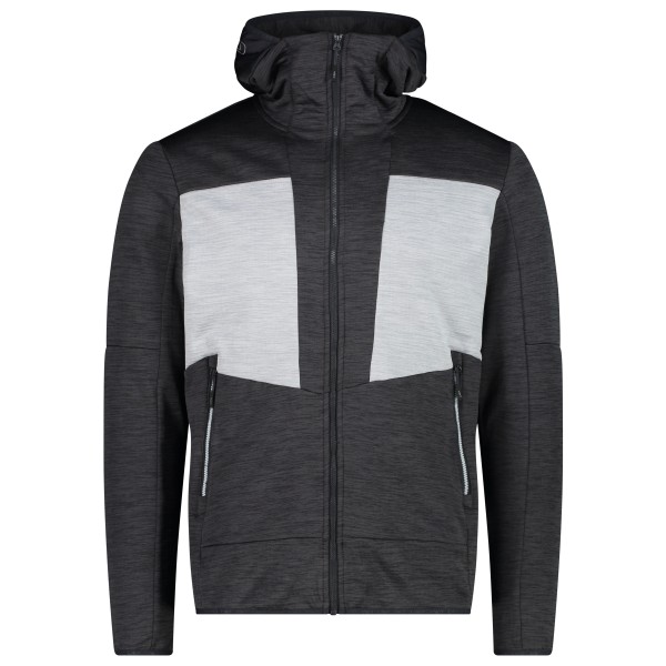 CMP - Jacket Fix Hood Melange Grid Tech - Fleecejacke