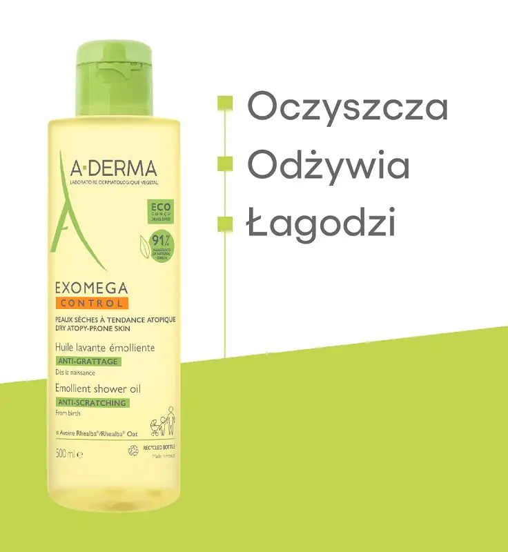A-Derma Exomega Control emolijentno ulje za tuširanje, 500 ml
