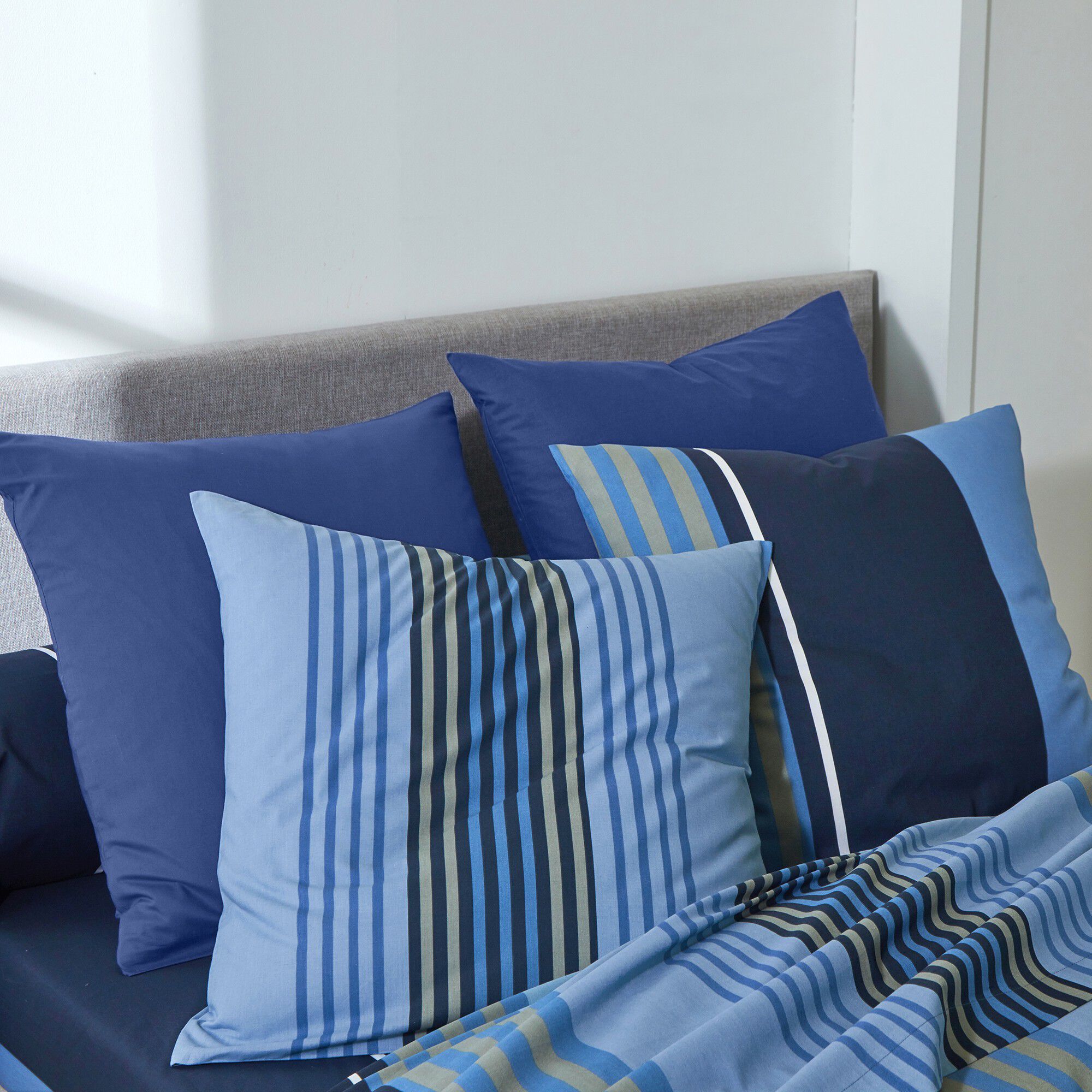 Linge de lit Détroit en coton imprimé rayures