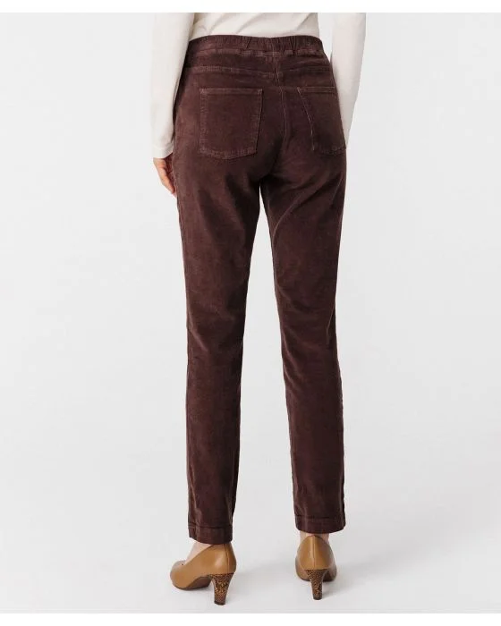 Pantalon velours à ceinture élastiquée