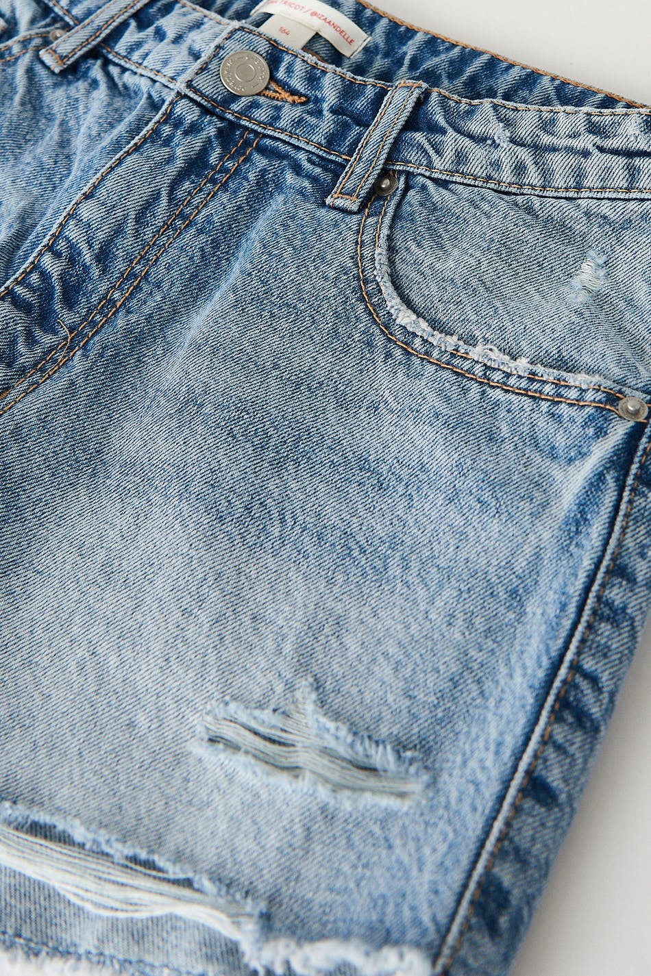 I&e low denim shorts