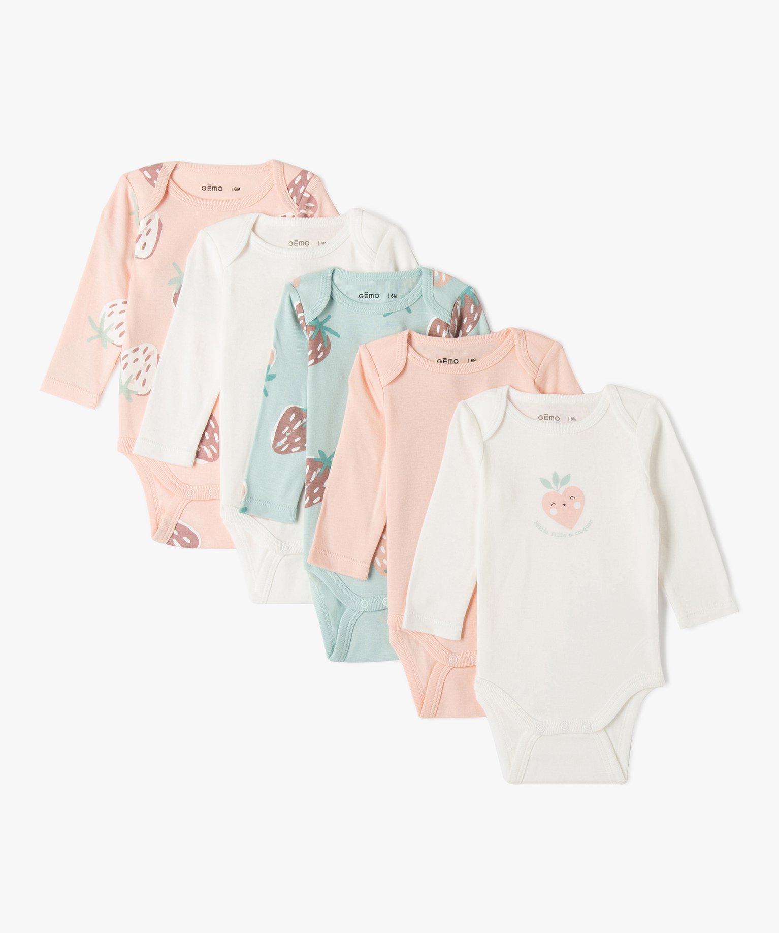 Body bébé à manches longues col américain 100% coton bio... ecru | GEMO
