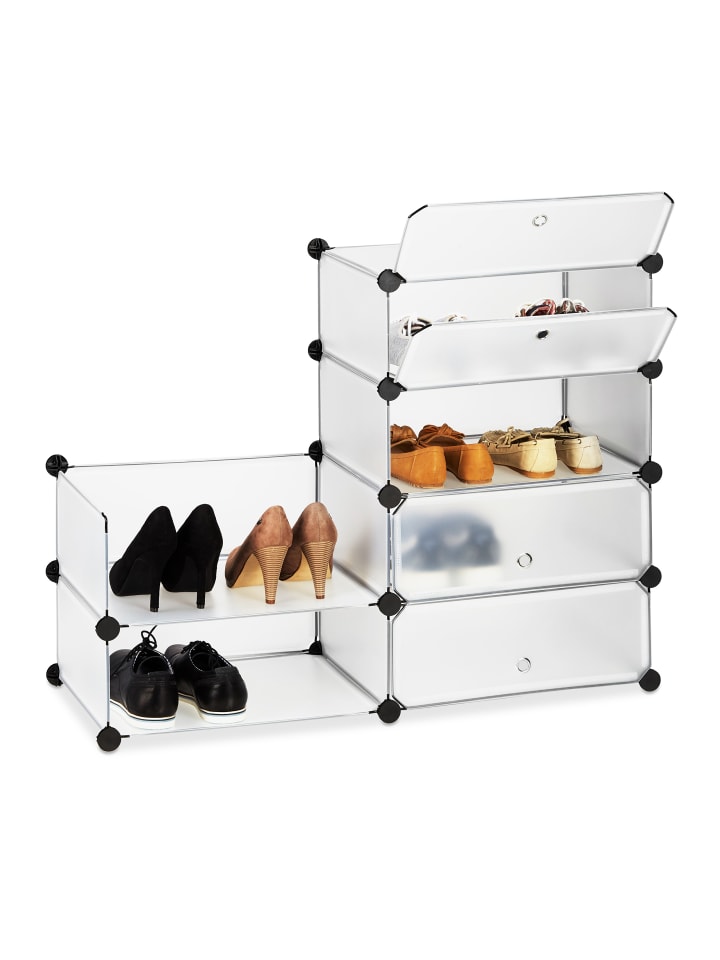 relaxdays Schuhschrank in Transparent - (B)49 x (H)107 x (T)37 cm günstig kaufen onesize