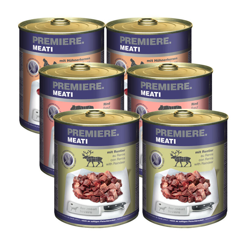 PREMIERE Hundenassfutter PREMIERE Meati Mixpaket 6x800g Mixpaket 3