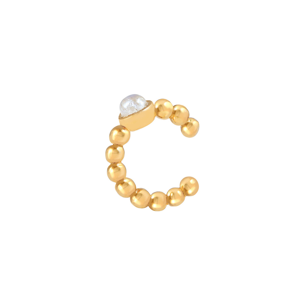 Elli Elli Boucles d'Oreilles Single Earcuff Ohrklemme Mondstein 925 Silber Boucles d'oreilles