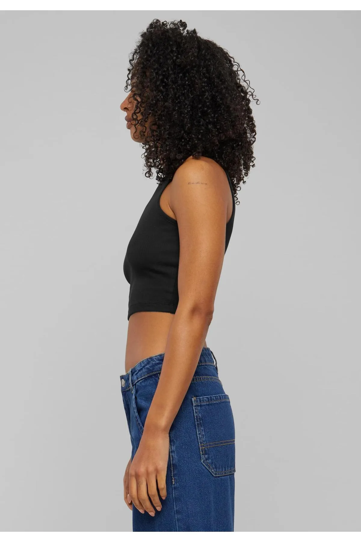 Urban Classics  Damen Ladies Organic Cotton Cropped Rib Top