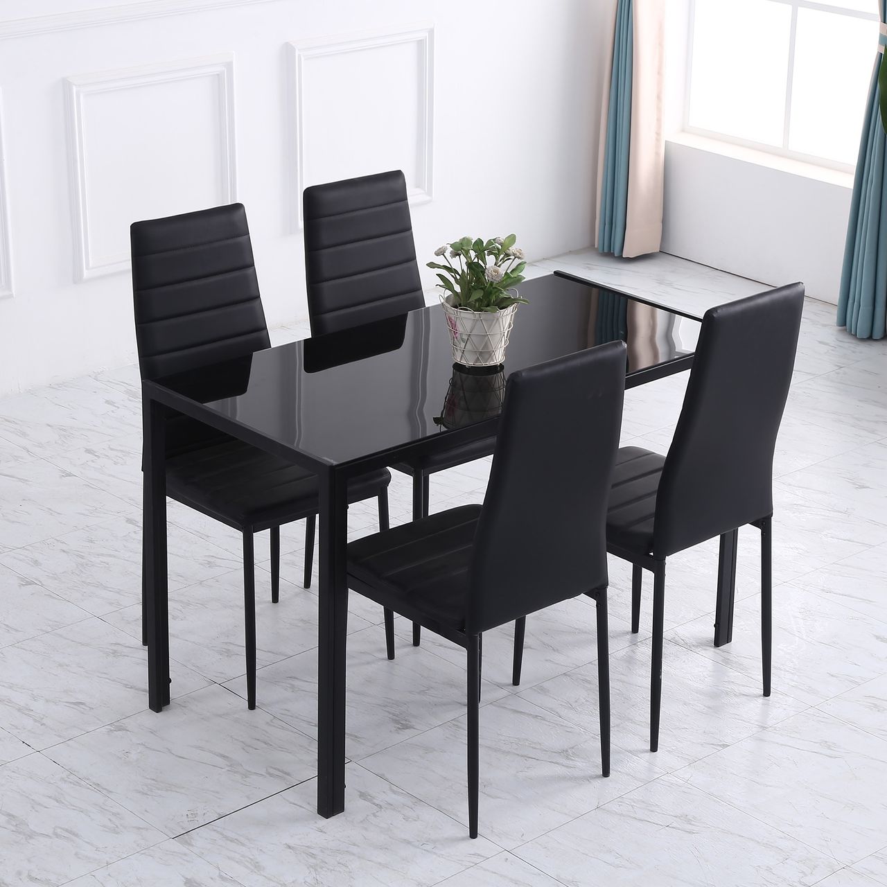 HOMCOM Esstisch Küchentisch für 4 Personen, Esszimmertisch für Küche Metall