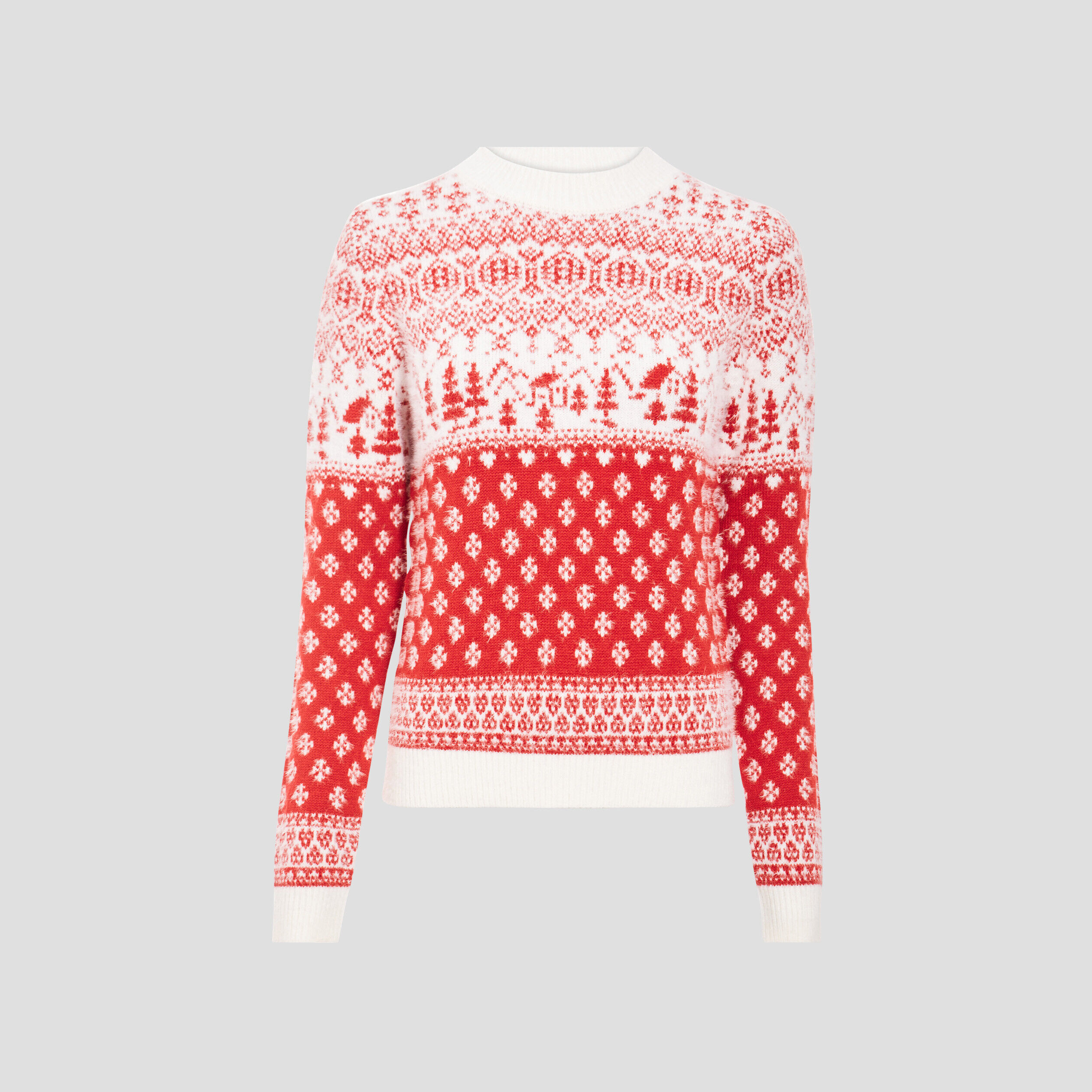 Pull avec col rond rouge femme | Cache Cache