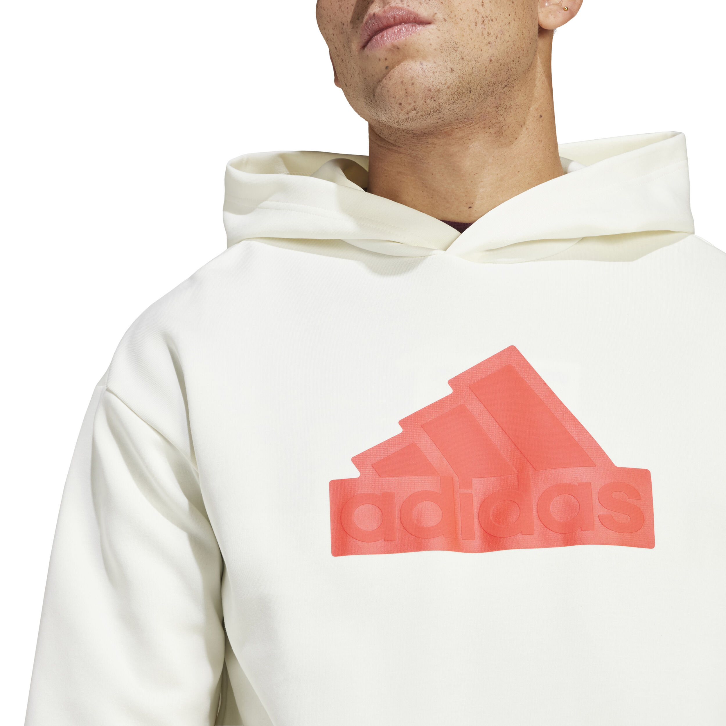 Future Icon Badge Of Sport Hoody Herren - Creme, Rot