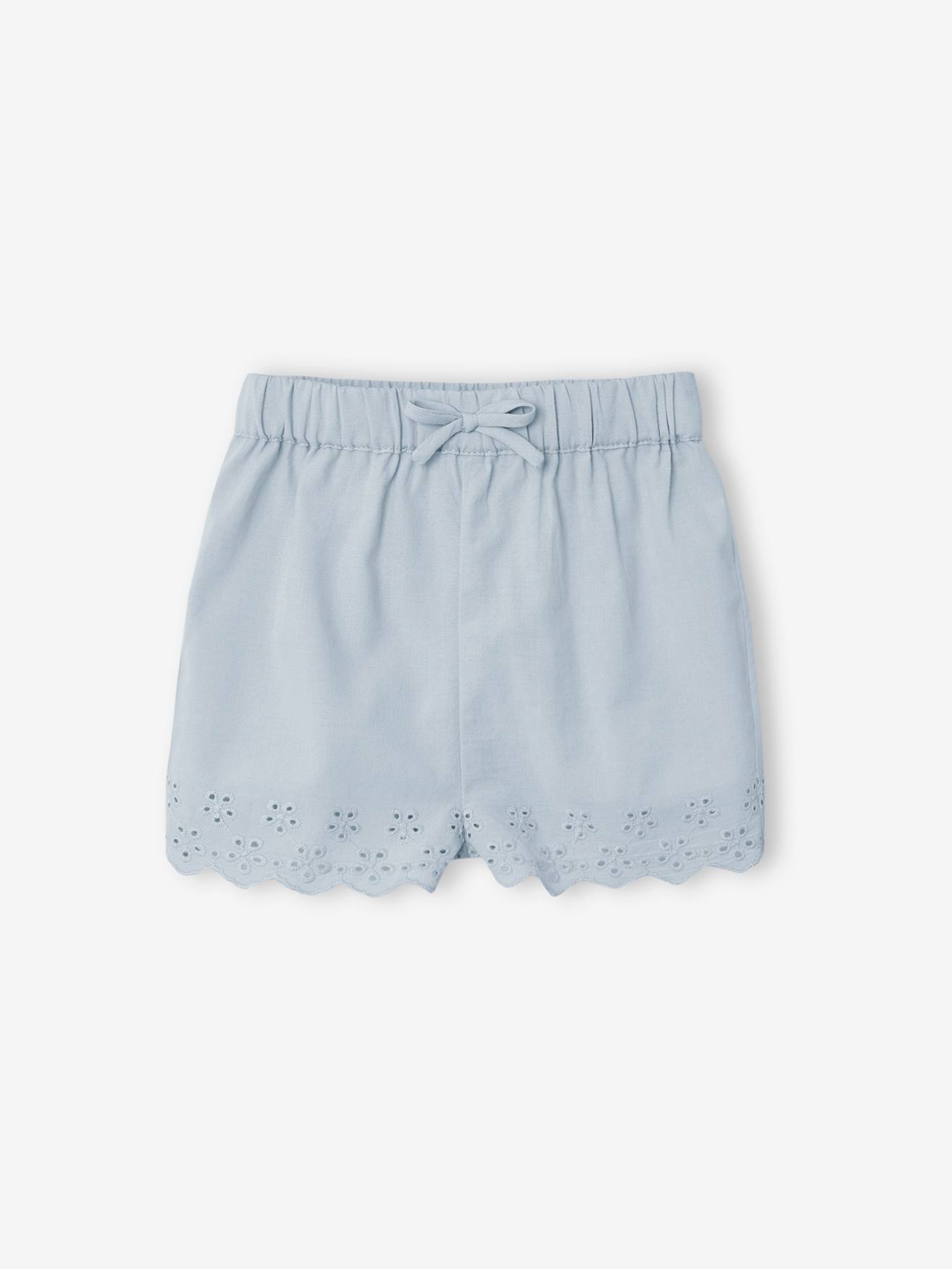 Vertbaudet Mädchen Baby-Set: Blusentop & Shorts - eisblau