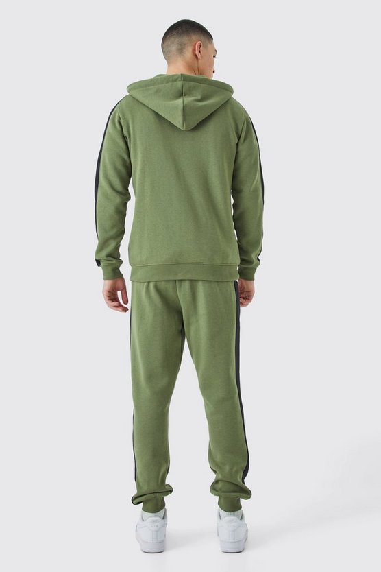 Official Colorblock Trainingsanzug mit Reißverschluss und Kapuze