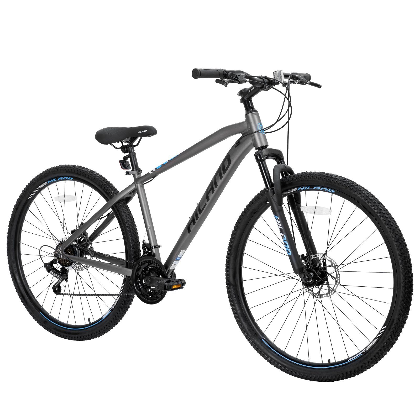 HILAND Mountainbike 29 Zoll MTB mit KENDA Reifen,Aluminiumrahmen,Jugendliche Fahrrad, 21 Gang Shimano Tourney Schaltwerk, Kettenschaltung, (Set), für Damen und Herren 175 - 200 cm MTB Hardtail Fahrrad