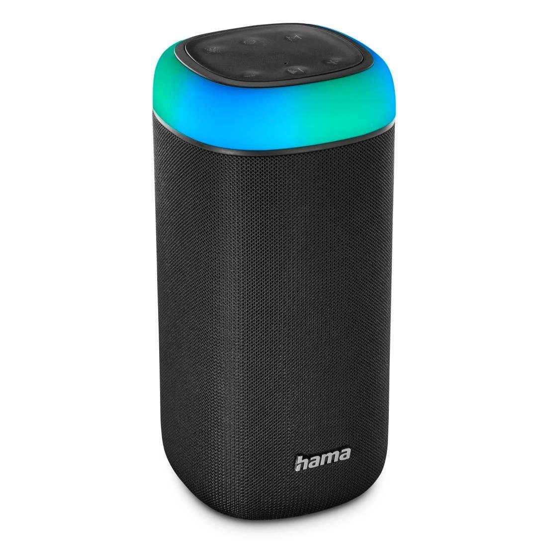 Hama Bluetooth Box Shine 2.0 LED Xtra Bass 360ᵒ Sound spritzwassergeschützt Bluetooth-Lautsprecher (Freisprechanlage,Xtra Bass,360ᵒ Sound)