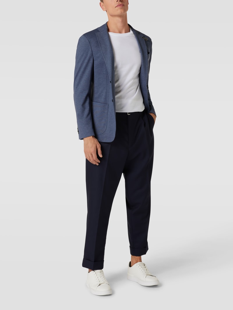 Slim Fit 2-Knopfsakko mit Anstecknadel Modell 'Seba' in blau