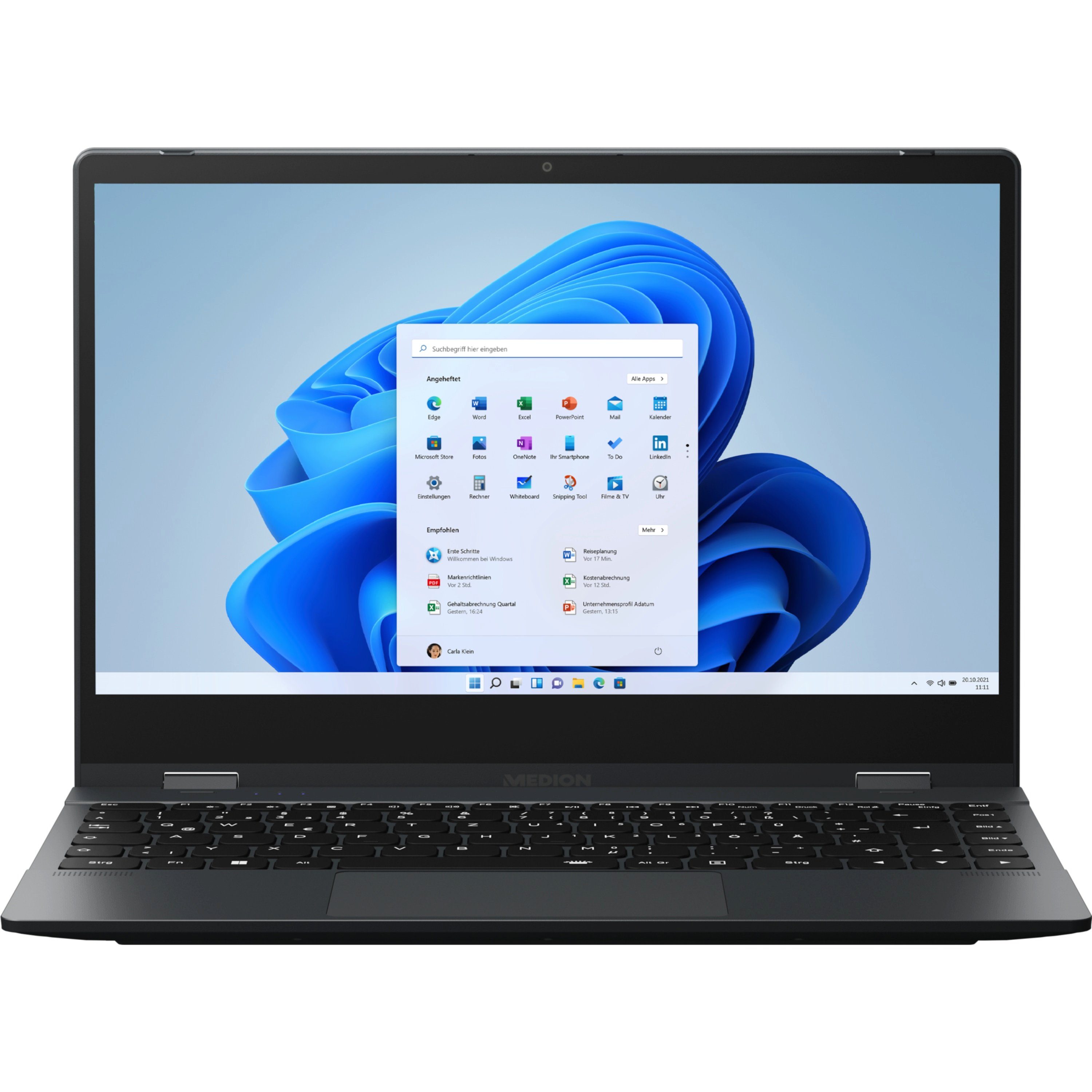 Medion® E14413 Convertible Notebook (35.5 cm/14 Zoll, Intel Core i3 1115G4, Intel® UHD, 128 GB SSD, Full-HD Display, 16GB, Windows 11, MD64141)