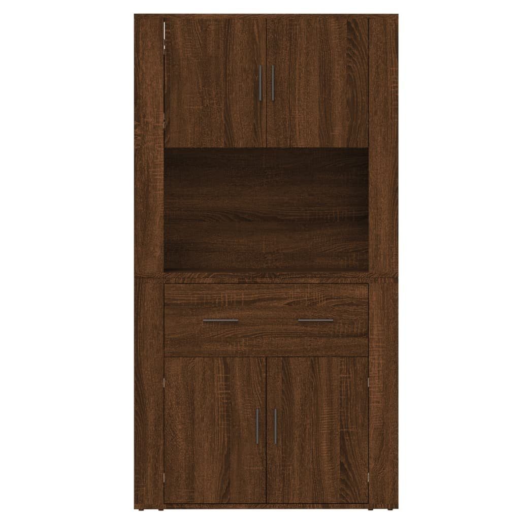 vidaXL Sideboard Highboard Braun Eichen-Optik Holzwerkstoff (2 St)