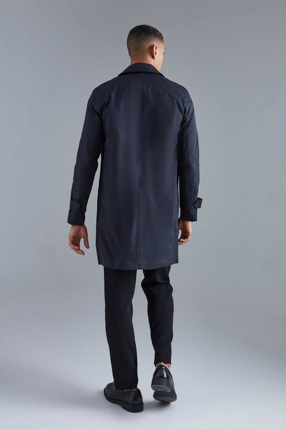Einreihiger Poly Twill-Regenmantel