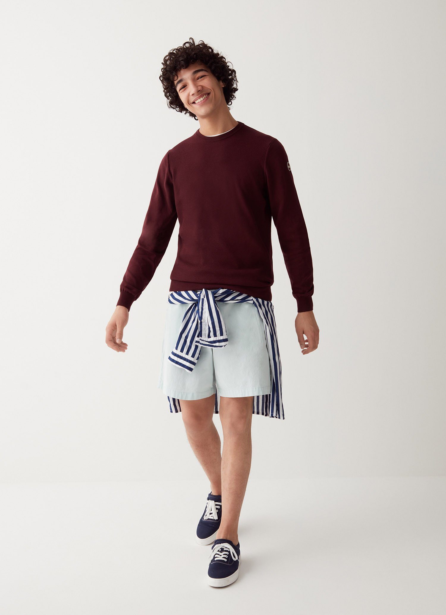 Colmar Rundhalspullover PIQUET-PULLOVER MIT RUNDHALSAUSSCHNITT