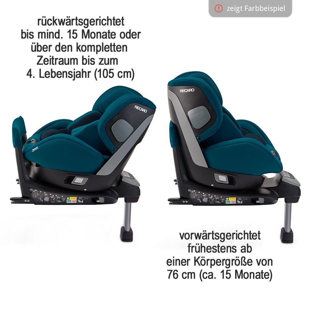 RECARO Autokindersitz Salia i-Size - Prime - Mat Black, bis: 18 kg, Reboarder Kinder Autositz ab der Geburt (40 cm) bis max. 105 cm