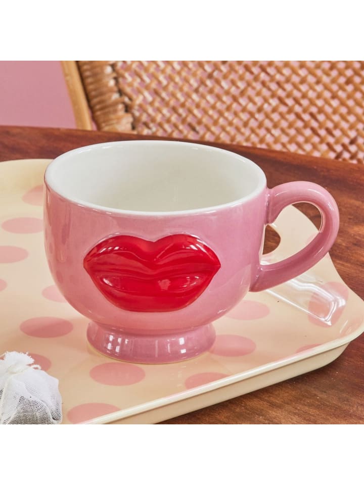 Rice Keramik Becher Lips in pink günstig kaufen onesize