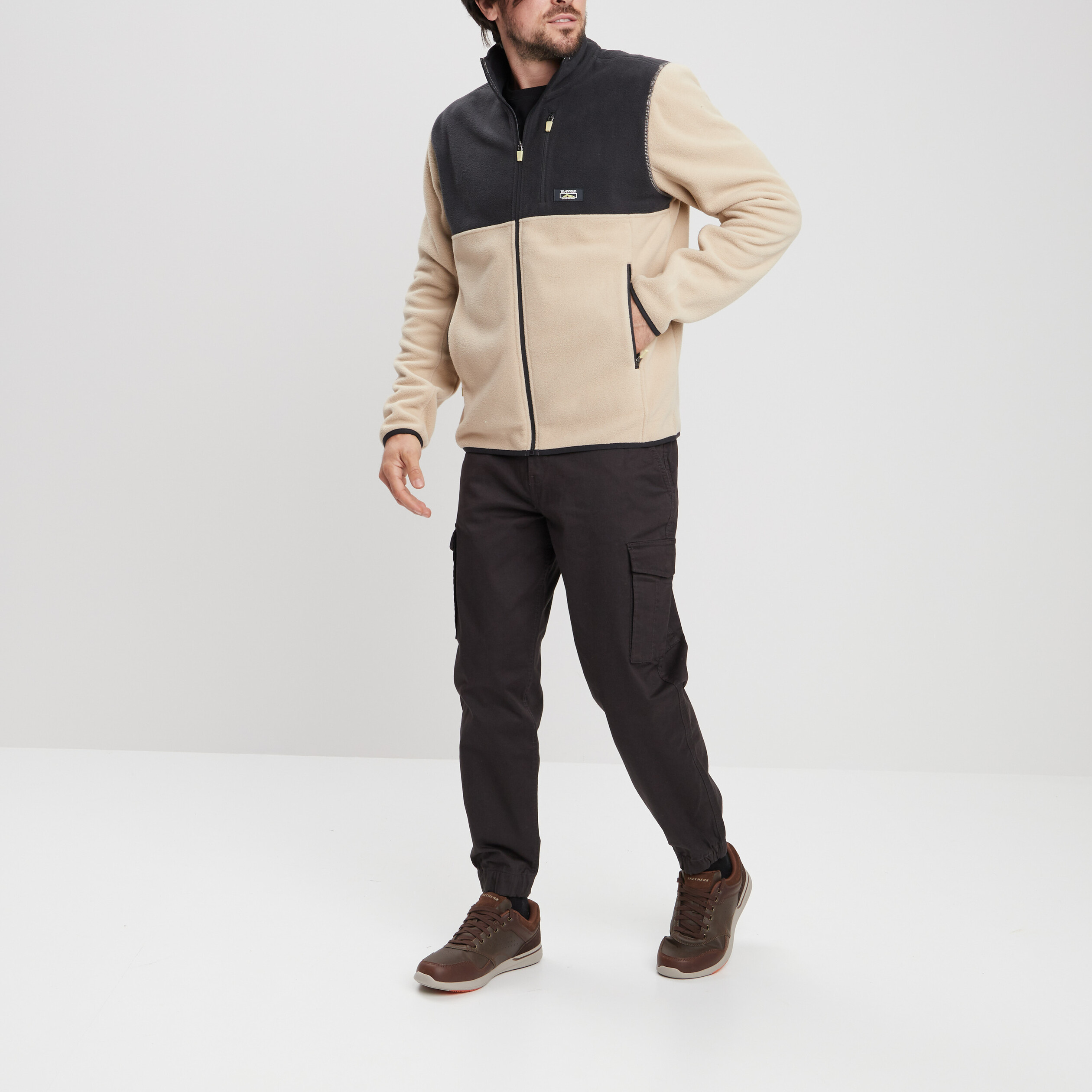 Gilet polaire col montant sable homme | La Halle
