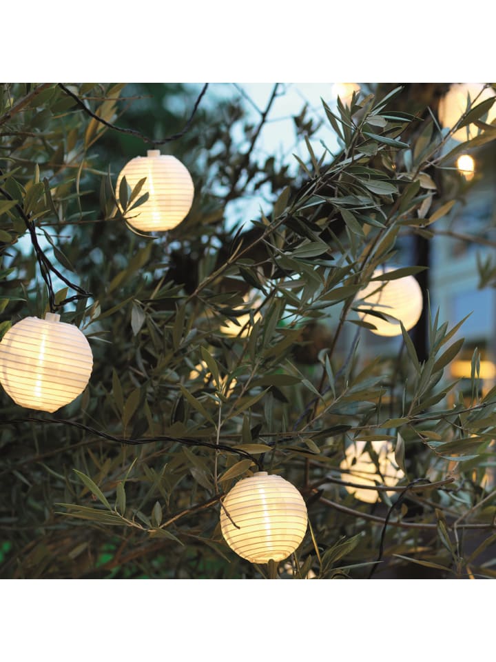 MARELIDA LED Solar Lichterkette 10 Lampions in weiß - L: 4,5m günstig kaufen onesize