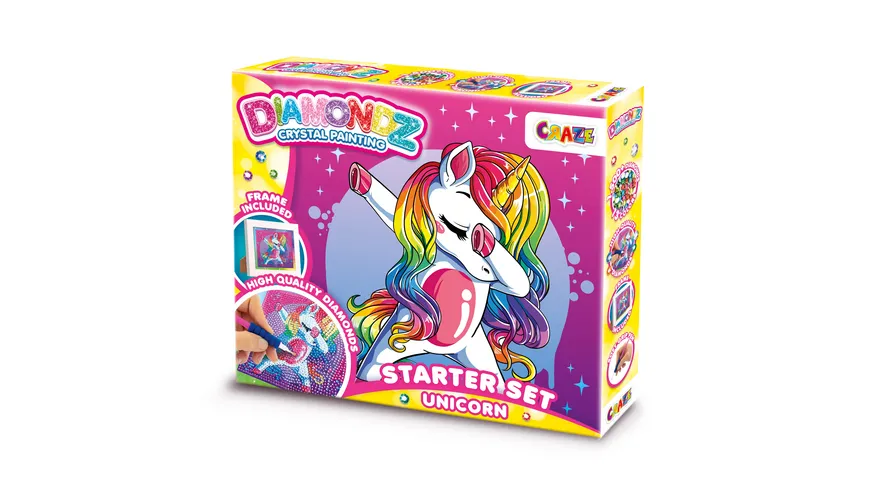 CRAZE DIAMONDZ CRSYTAL PAINTING Starter Set Unicorn