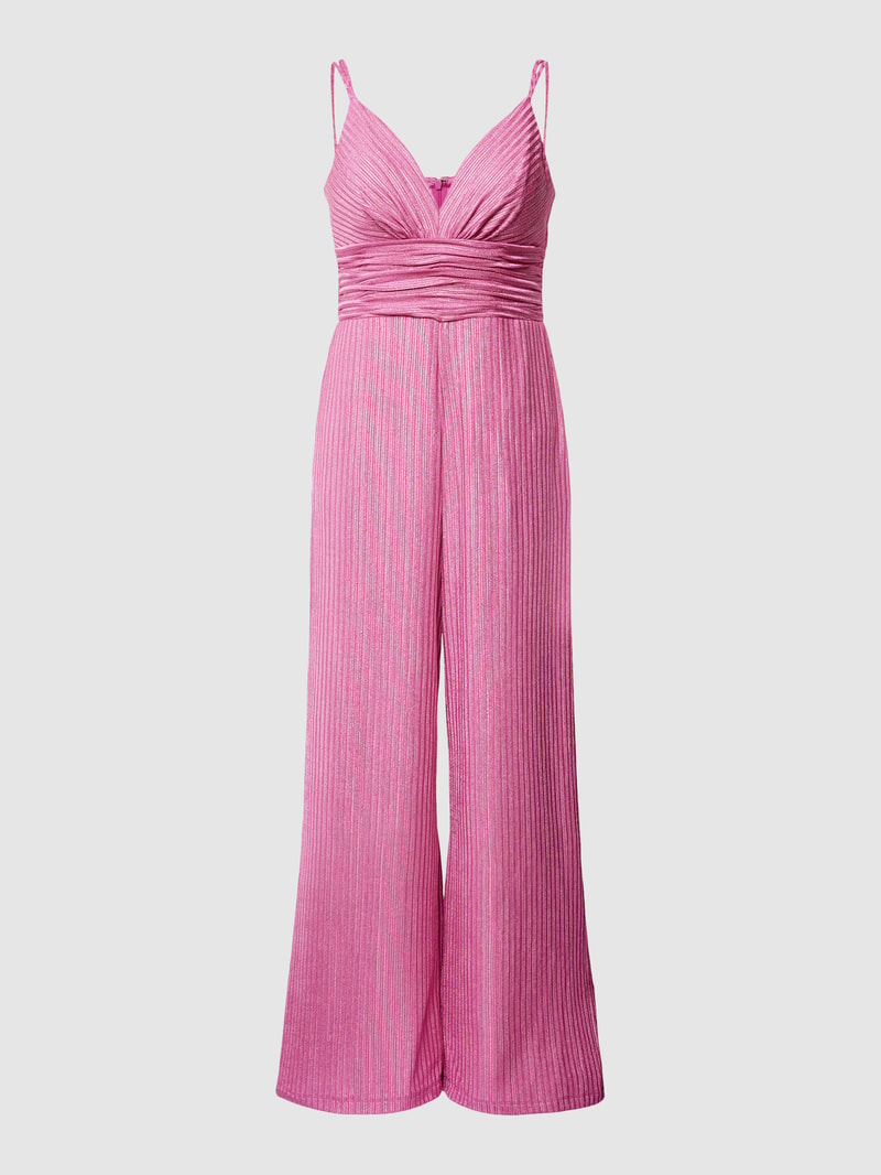 Jumpsuit mit Plisseefalten in pink