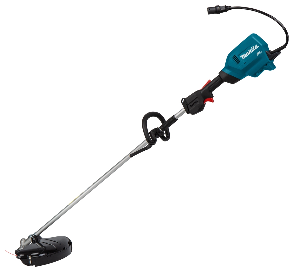 Débroussailleuse sans fil Makita UR201CX1 à poignée en D, 36 V, avec batterie dorsale PDC1200.