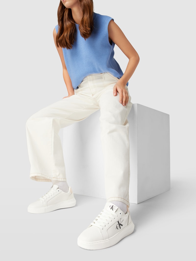 Sneaker aus Leder Modell 'CHUNKY CUPSOLE LACEUP MON' in weiß