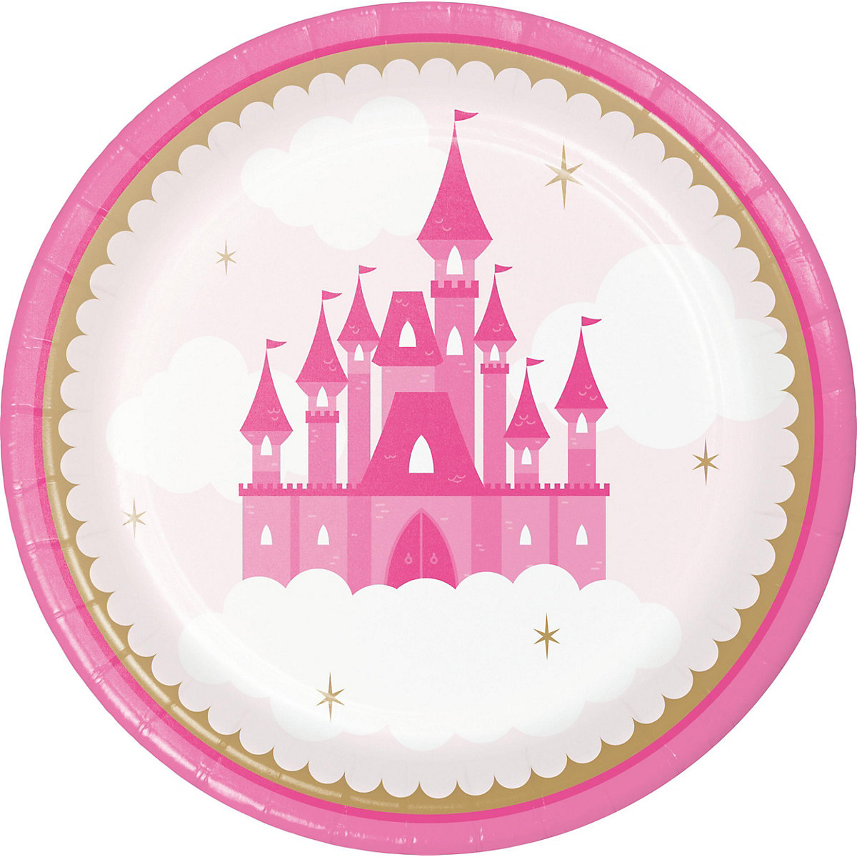 Papp-Partyteller Ø 23 cm Prinzessin Schloss, 8 Stück