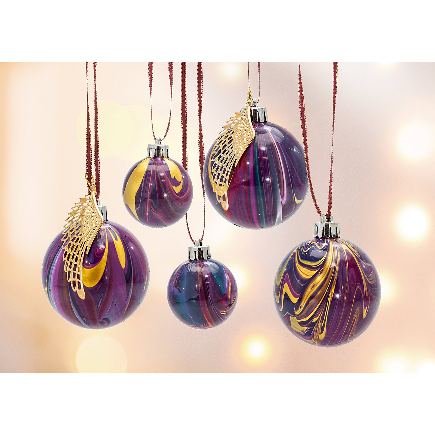 Weihnachtskugeln, weiß, 4 cm und 6 cm Ø, 12 Stück