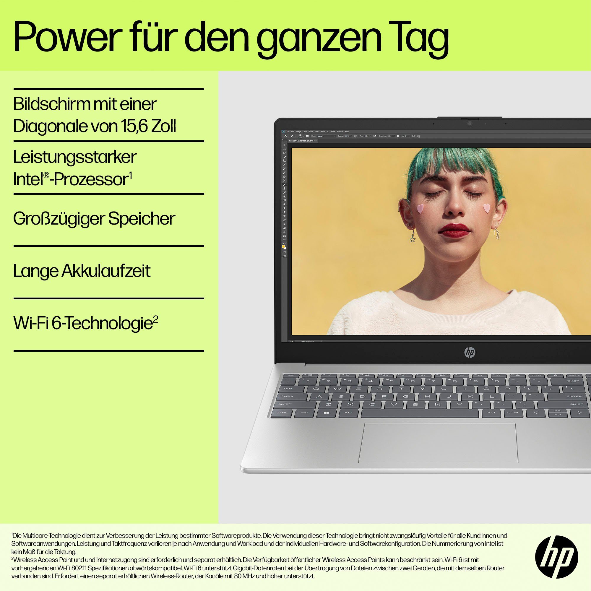 HP 15s-fq2235ng Notebook (39,6 cm/15,6 Zoll, Intel Core i3 1115G4, UHD Graphics, 512 GB SSD)