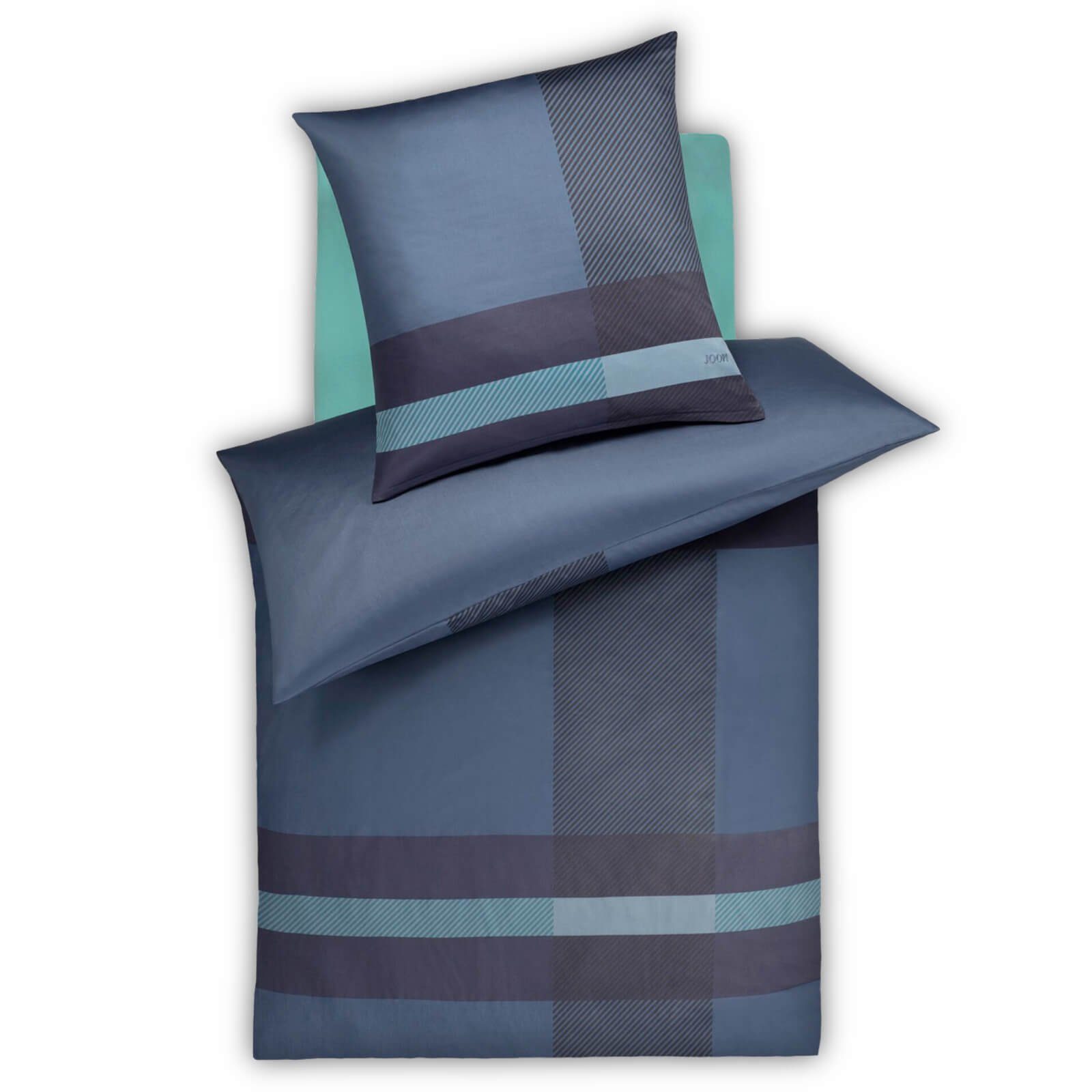Bettwäsche Modern 4104 2 Ocean, Joop!, Mako-Satin, 2 teilig, Linien, Gestreift, Logo