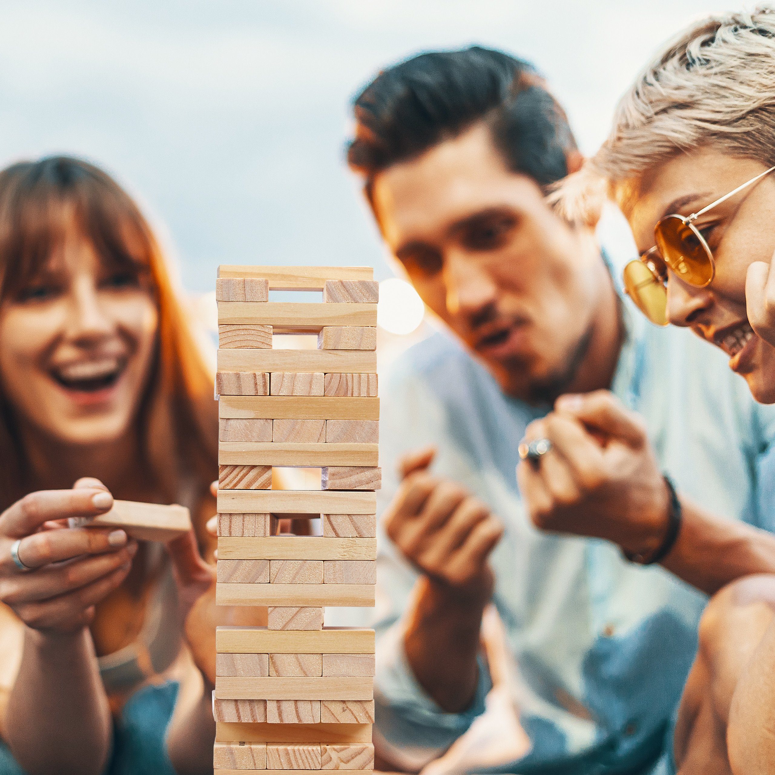 relaxdays Spiel, Wackelturm Trinkspiel 