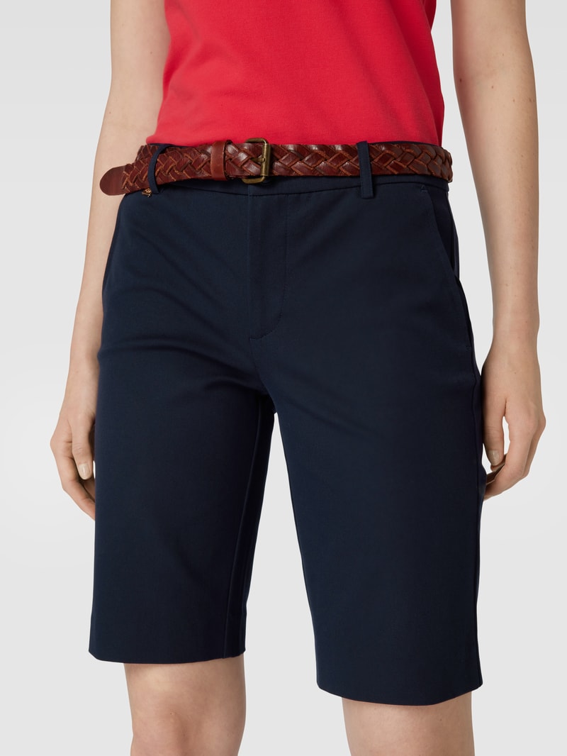 Bermudas mit Label-Detail Modell 'REALEEN' in marineblau