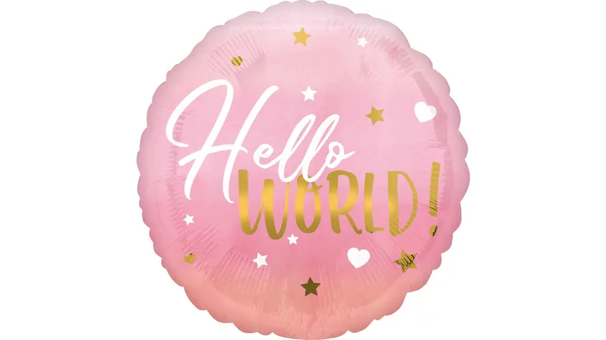 Amscan -  Folienballon BABY GIRL Hello World pink S40