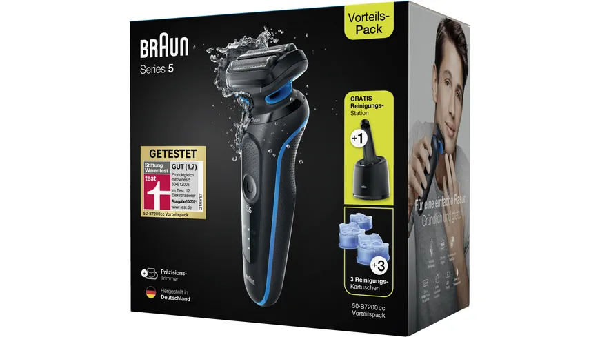 BRAUN Rasierer Series 5 50-B7200cc SW Vorteilspack mit gratis Reinigungsstation