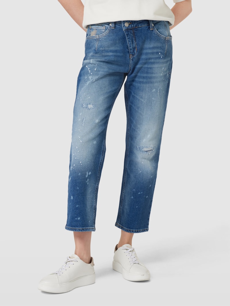Jeans im Used-Look Modell CRISSCROSS STAR in blau