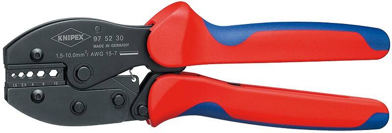 KNIPEX Crimpzange 97 52 30 SB    Schwarz, Blau, Rot Chrom Vanadium Elektrostahl