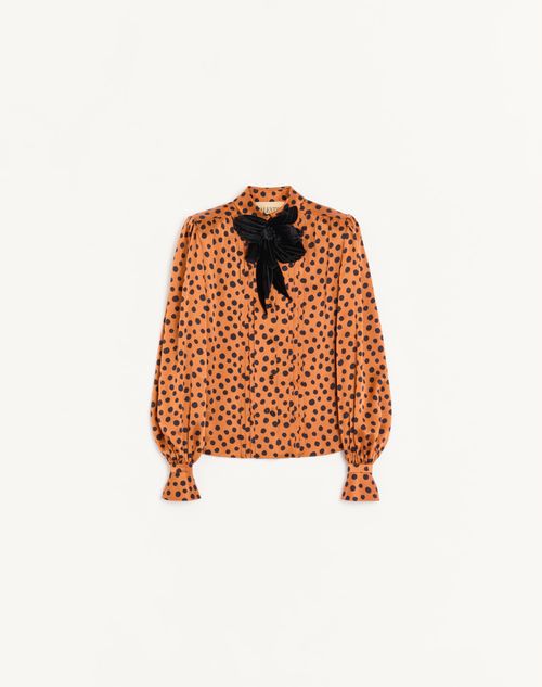 Camisa de crepe acetinado com estampa de dálmata Plude-Pois