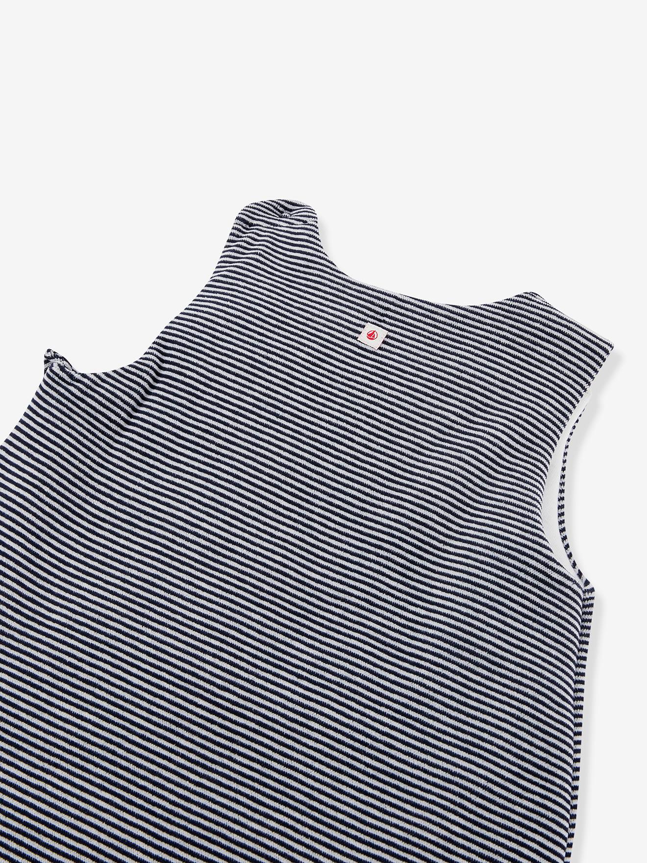 Gigoteuse marinière en velours de coton bio PETIT BATEAU marine