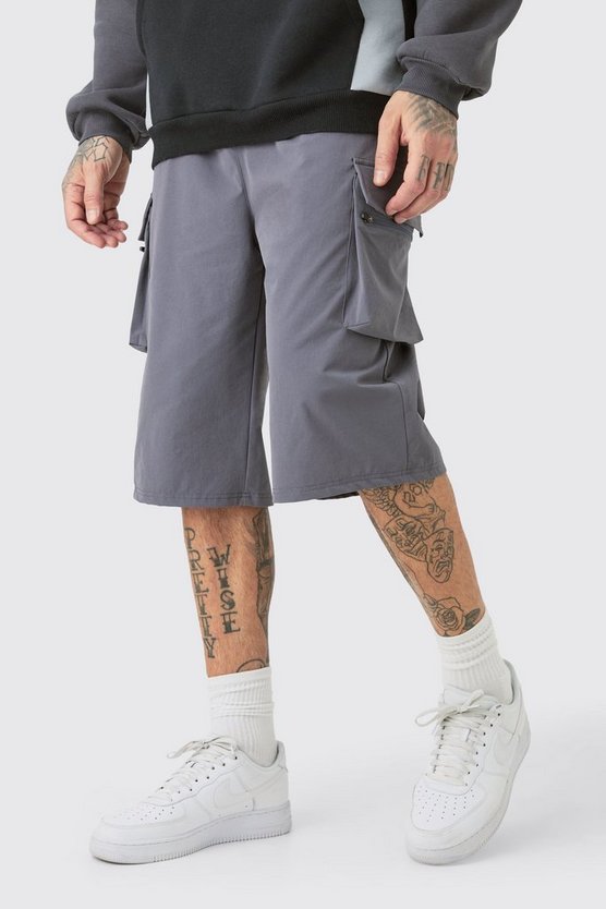 Tall lockere elastische Stretch Cargo-Shorts